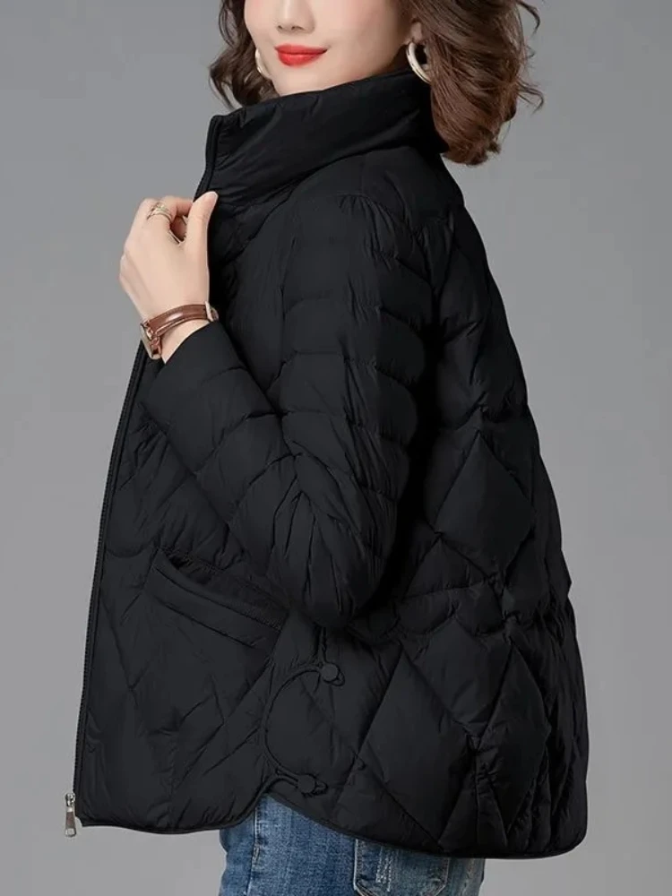 Chaqueta ligera de plumón de algodón para mujer, abrigos cortos, ropa de Madre de mediana edad, prendas exteriores, Otoño, 2024