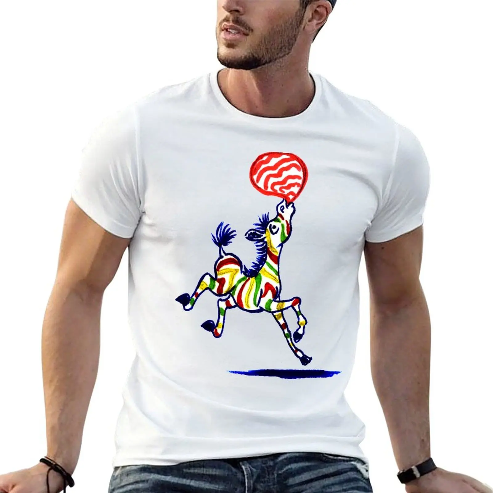 Fruit Stripe Zebra T-Shirt funny t shirts cotton man t shirt luxury T-Shirt