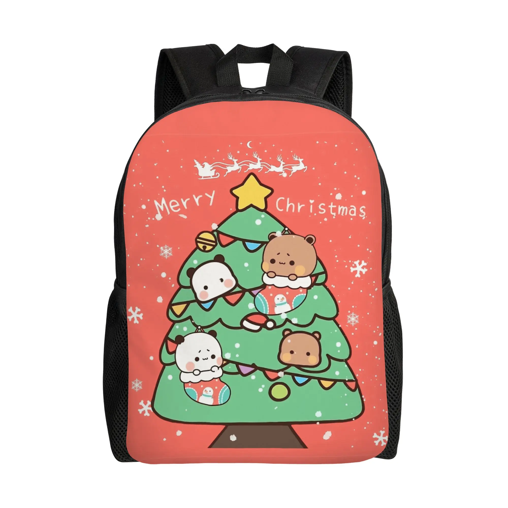 

Merry Christmas Bubu Dudu Tree Panda Friends Backpack Sport Backpacks Student Aesthetic High School Bags Durable Rucksack