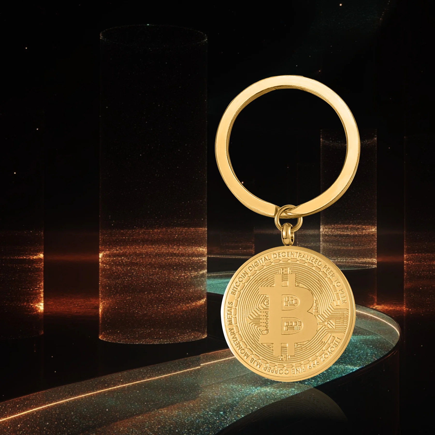 

Bitcoin Music Keychain 316L Stainless Steel Metal Pendant for Men Women Cryptocurrency Jewelry Gift Christmas Birthday Present