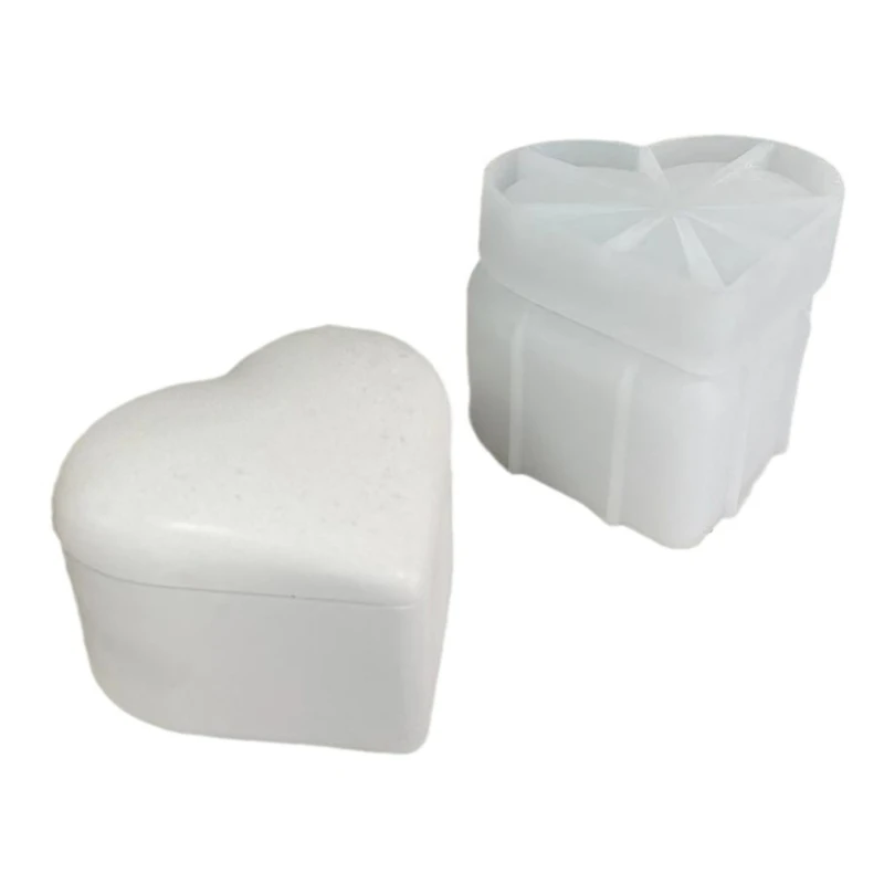 Decorative Heart Shaped Box Mold Stylish Storage Container Making Silicone Mold