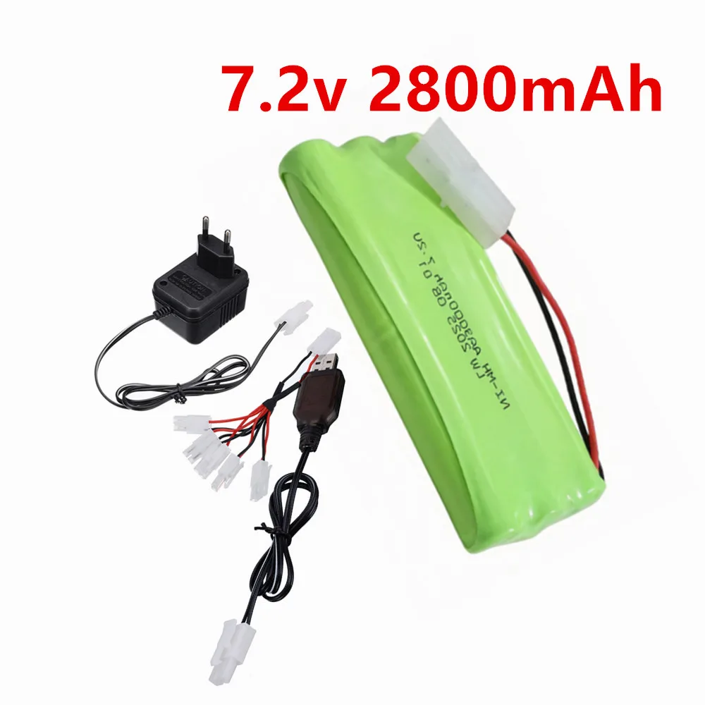 Upgrade Capacity 2800mAh 7.2V AA NI-MH Battery For Rc toys Cars Trucks Tanks Robot Boats 7.2 v Rechargeable Battery Pack