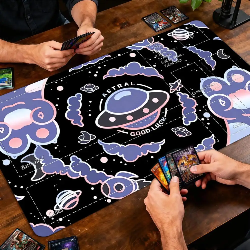 Interesting Space Party Magic Card Battle Mat MTG Playmat Anti-slip Base 35X60CM gathering gaming mats Board Game Mat for TCG