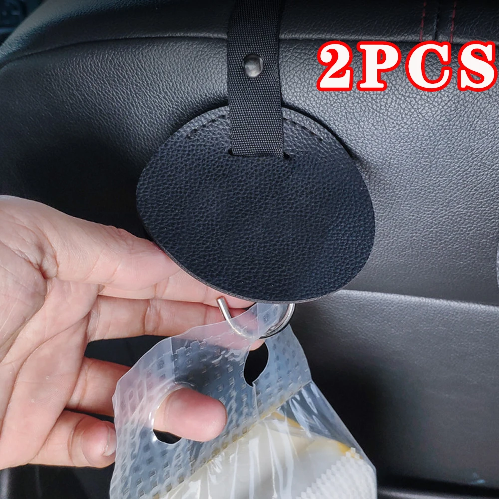 Hidden Car Seat Headrest Hooks PU Leather Hanging Storage Holder Multi-Functional Creative Rear Seat Small Hook Auto Accessories