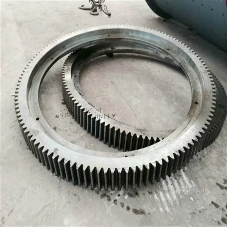 China Custom Transmission Gear Ring Manufacturer Rotary Kiln Support Shaft Forged Ring Rolled Heavy Alloy Steel Spur Gear