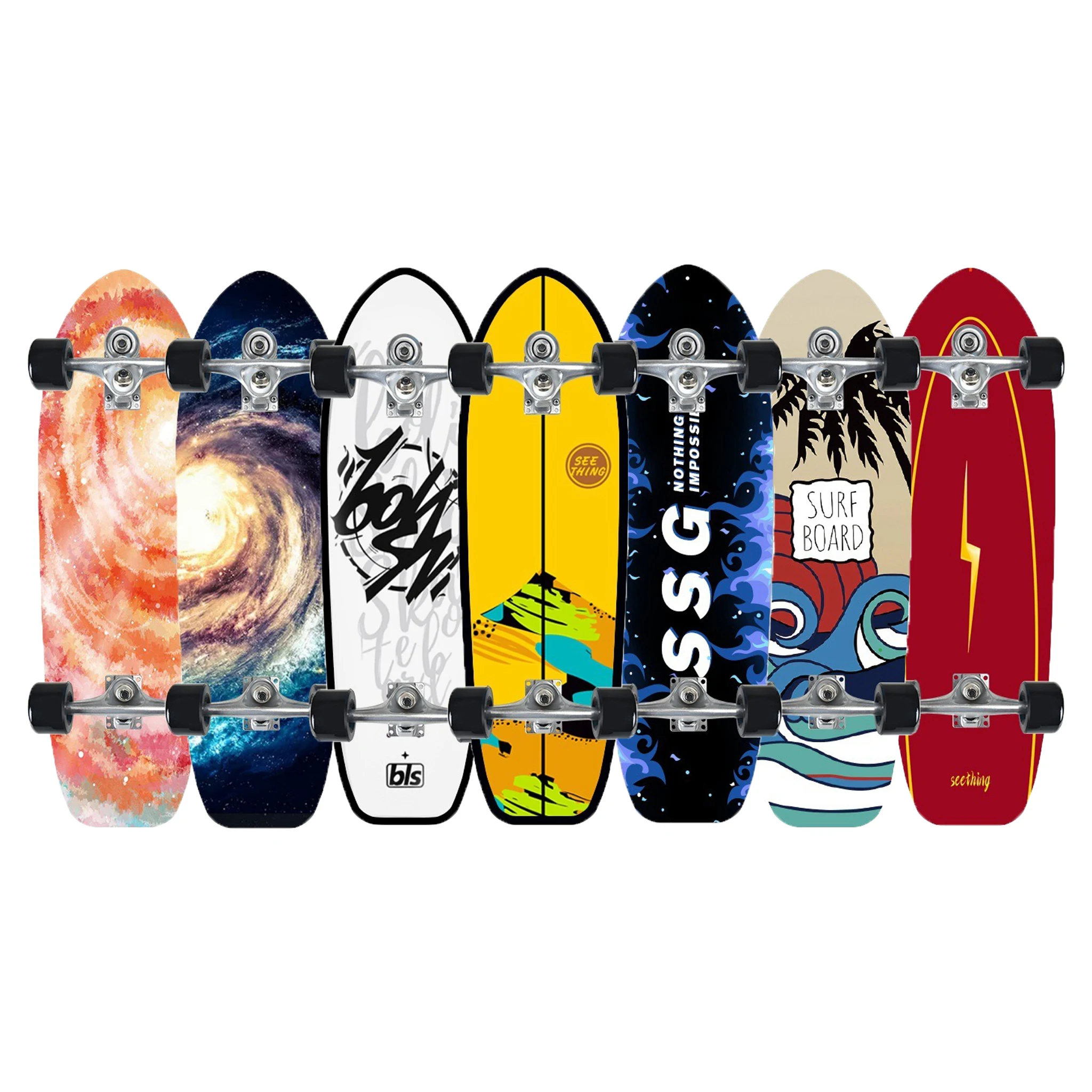 

Surf Skateboard Pumping Land Surf Surfboard Land Surfskate C7 Spring Aluminum Alloy Steering Bridge Skateboard Street Brush