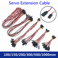 10Pcs 100mm 150mm 200mm 300mm 500mm Servo Lead Cable Extension Yextension cord for RC Futaba JR Male to Female 15cm 30cm 50cm