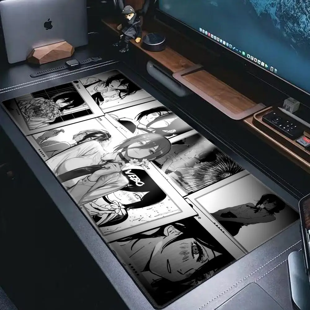 Kawaii Anime Girls Reze Mousepad XXL Laptop Gamer Non-slip DeskMat 900x400mm Comic Style Chainsaw Man HYBXAXC Speed Keyboard Pad