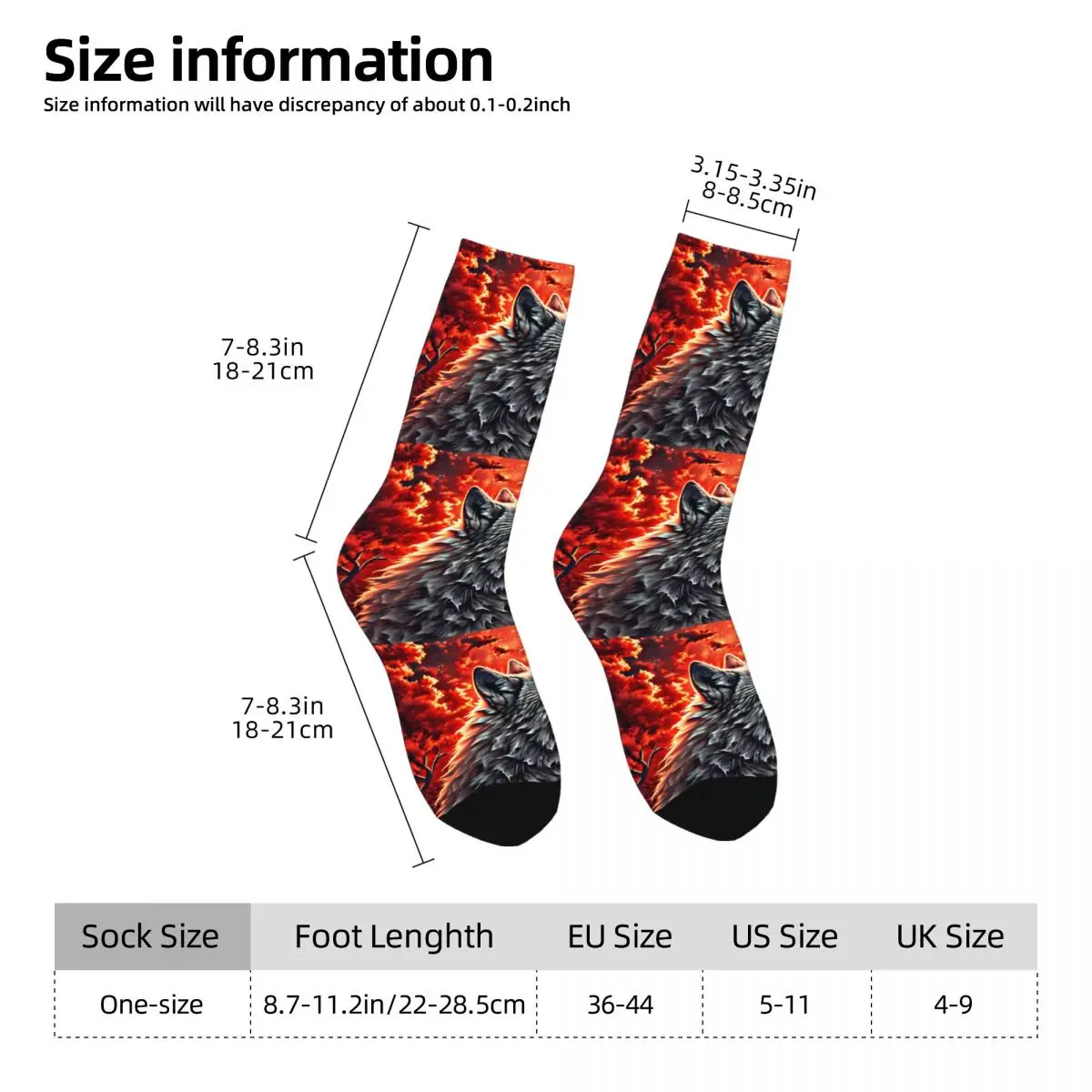 Wild Wolf Sock Printed Man Polyester