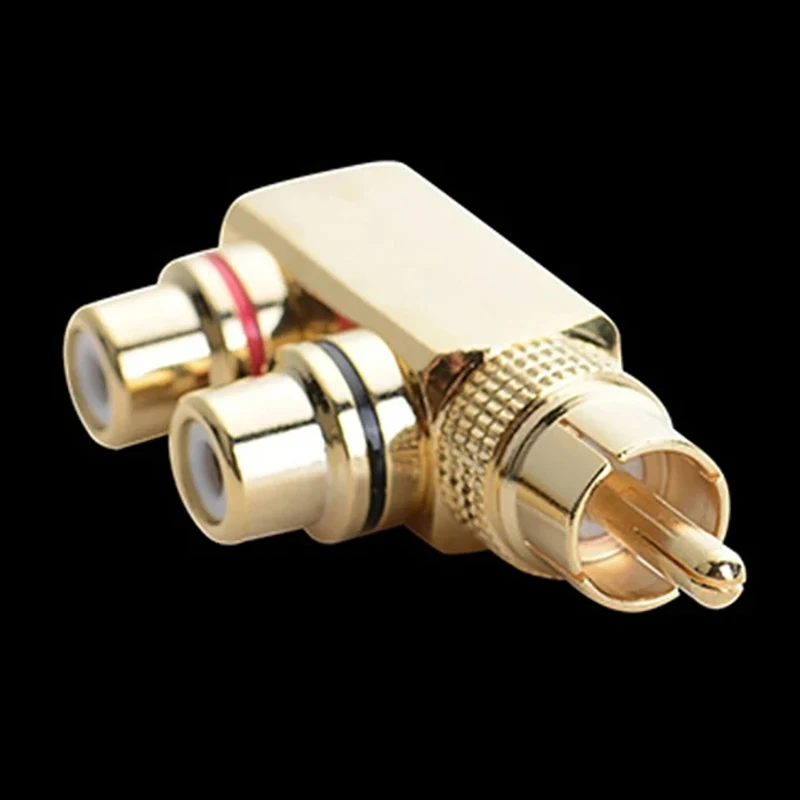 Gold Plated AV Audio Splitter Plug RCA Adapter 1 Male To 2 Female F Connector Tool