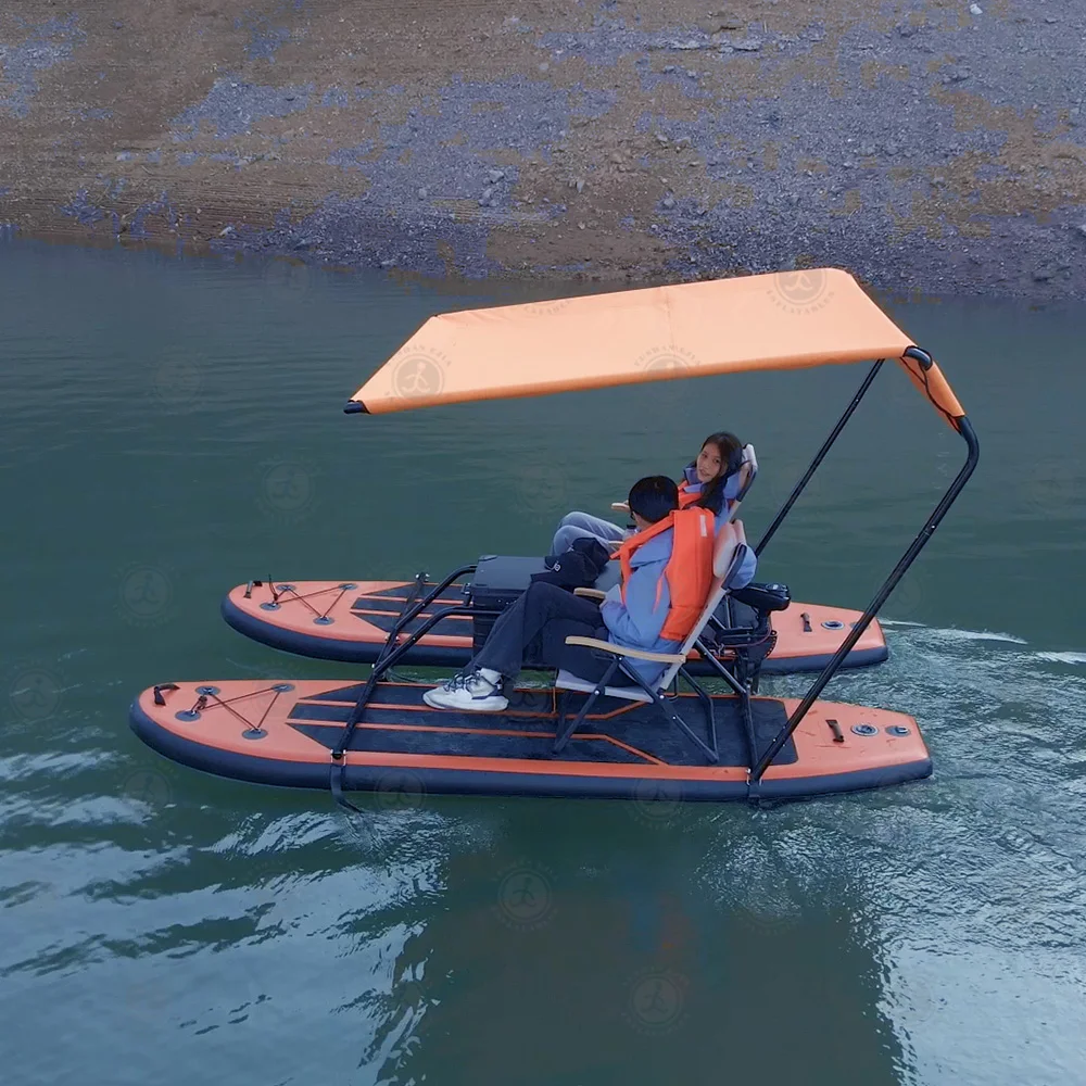 

Прочный надувной катамаран для отдыха и приключений, легко надувается и портативен для любых водных видов спорта