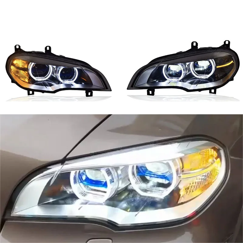 For X5 x5 E70 Headlights 2007 2008 2009 2000 2011 RHD modified LED head lamp spare parts Car exterior accessories headlight