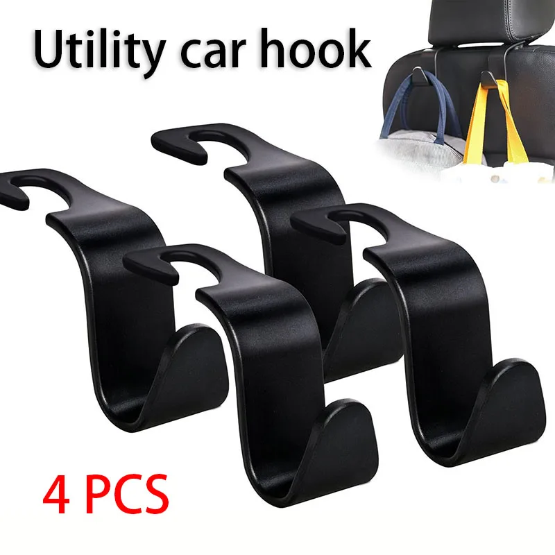 4 PCS Multi-function Phone Stand Hook Vehicle Interior Rear Seat Back Hooks Creative Multi-functional Car Pothook