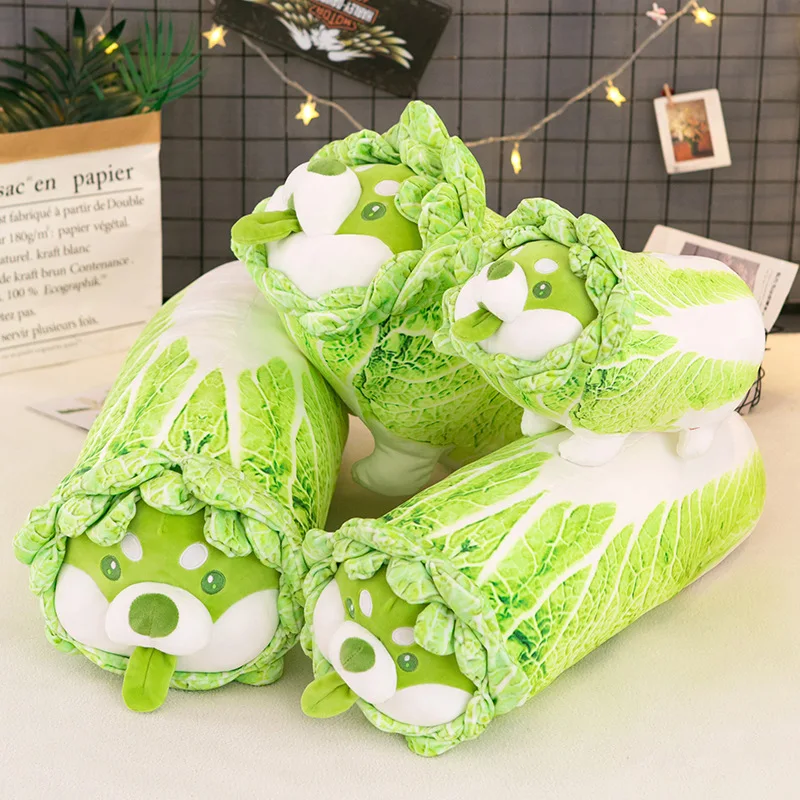 Creative Cartoon Vegetable Dog Doll Kawaii Cabbage Dog Pillow Plush Toy Plush Pillow Plush Animal Girl Gift Children'S Gift Holi