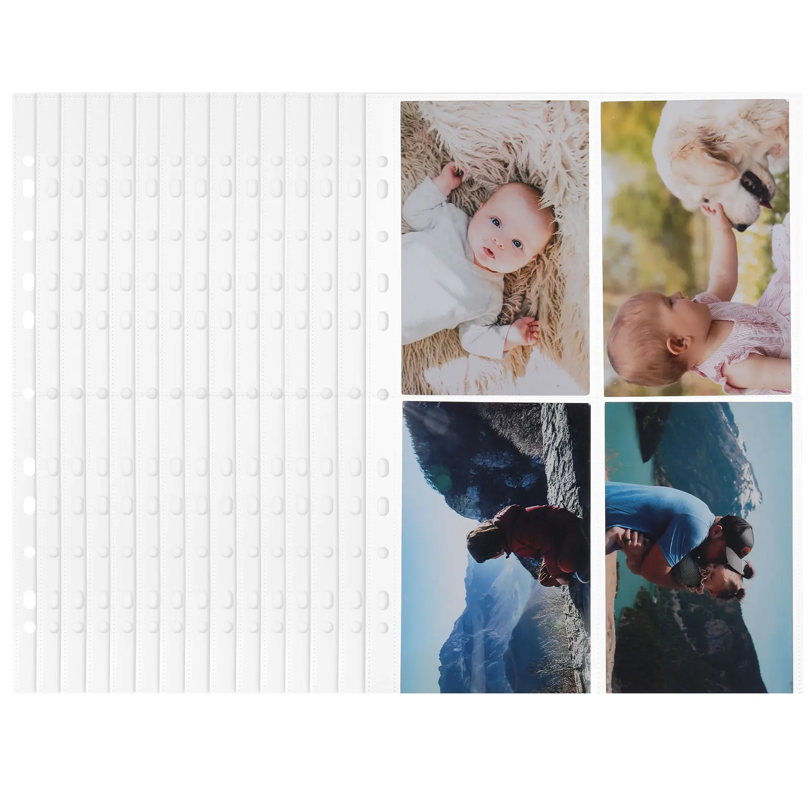 

30 pcs Photo Sleeves 4 Pocket Clear Binder Pages For A4 Album Protector Sheets Top Loading Page Holders Trading