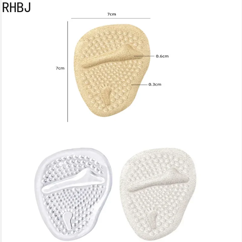 RHBJ High Heel Cushion Shoes Front Forefoot Half Sole Pads Thickened GEL Anti-Slip Pain Relief  Arched Palm Cushion Foot Pad