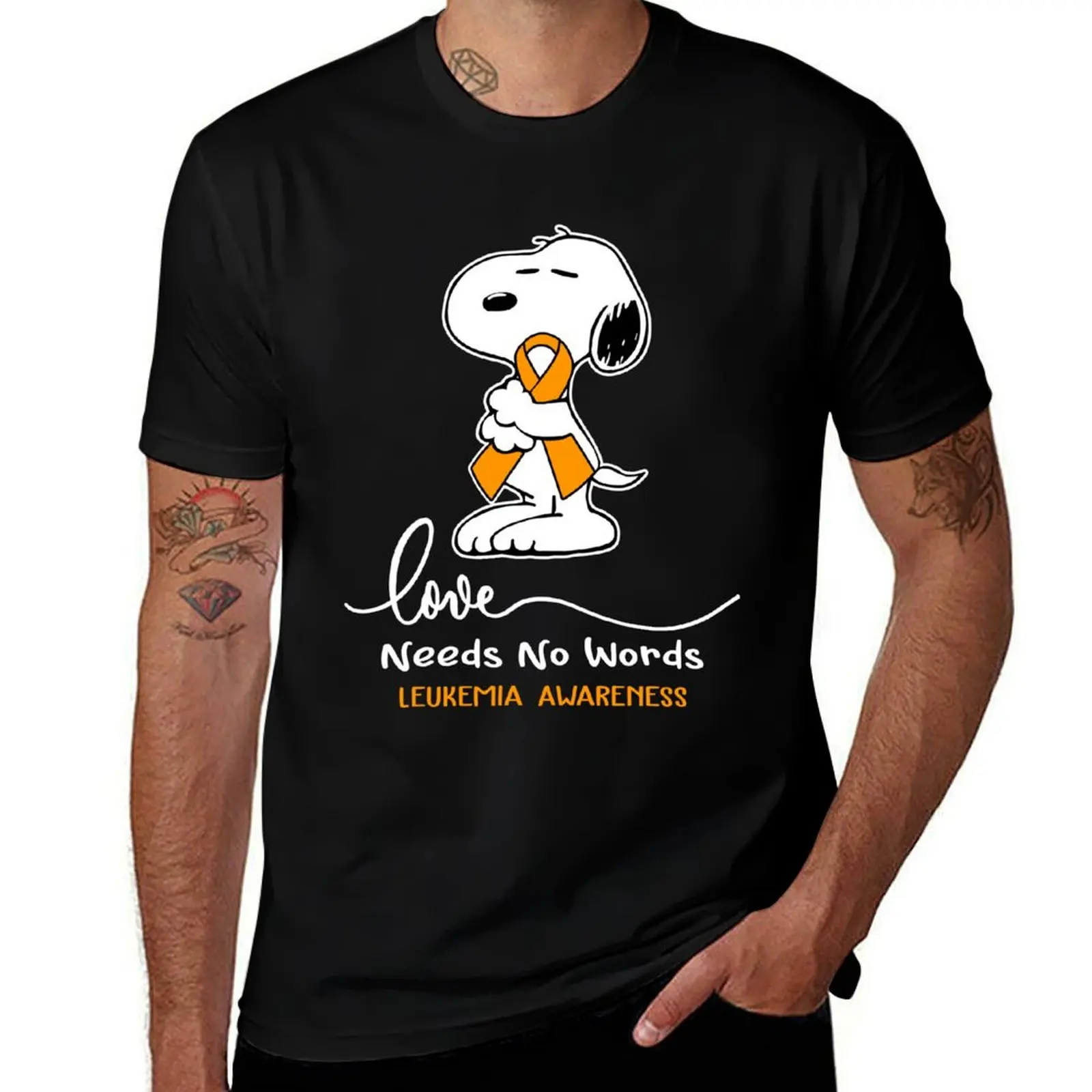 

Leukemia Awareness - LOVE NEEDS NO WORDS T-Shirt anime t shirts korean fashion blacks T-shirts for men cotton