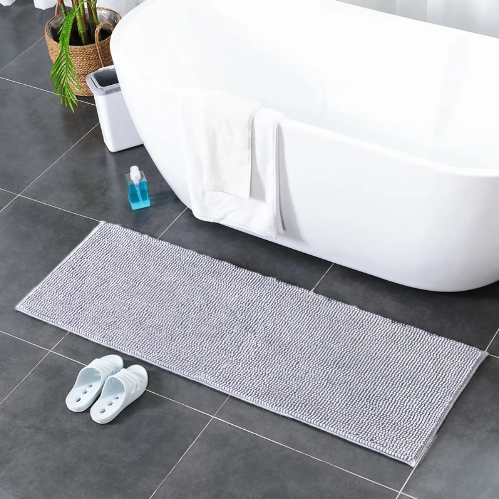 

Chenille Absorbent Bath Mat Bathroom Rug Shower Pad Non-Slip Bedroom Foot Carpet Soft Thick Living Room Plush Doormat Floor Deco