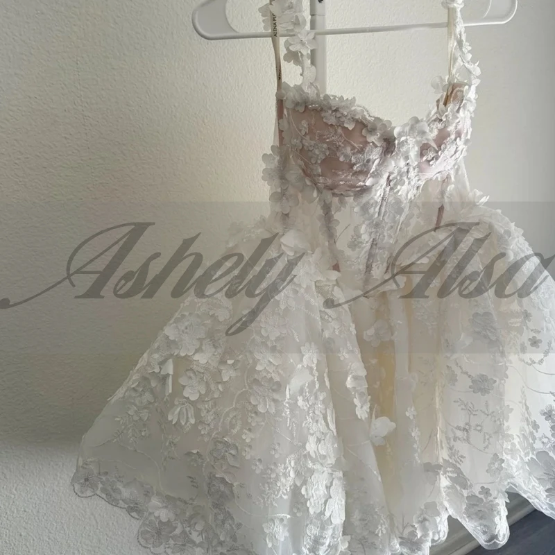 A2446 Vestidos cortos elegantes para graduación, vestido de fiesta con corsé Floral y tirantes finos, Mini vestido de fiesta de cóctel, boda de graduación personalizada
