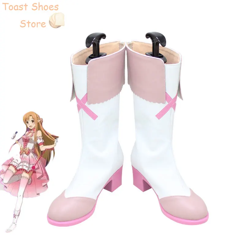 Zapatos de Cosplay Yuki Asuna, botas de Carnaval de Halloween, zapatos de PU, accesorios de Cosplay, utilería de disfraz