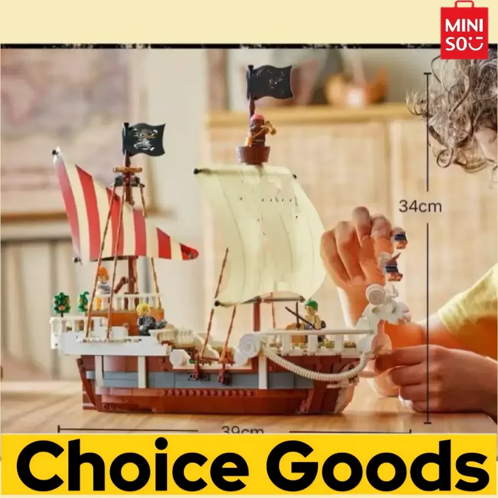 MINISO 75639 Nave pirata Building Blocks Set 1376 pezzi Kit modello Giocattolo educativo per bambini Ragazzi Ragazze Giocano