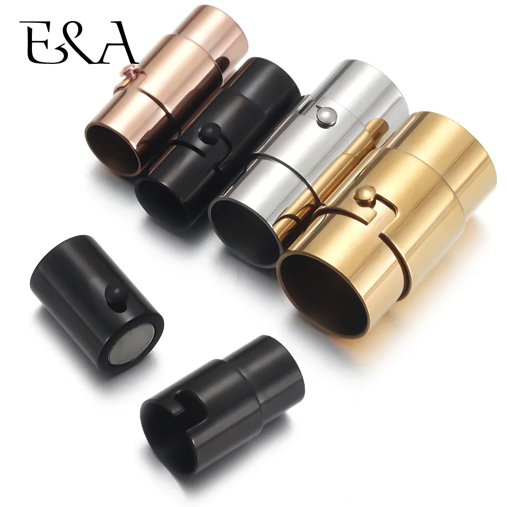 Stainless Steel 2-8mm Hole Strong Magnetic Clasp for Leather Cord with Safe Lock DIY Bracelet Jewelry Making Accessories