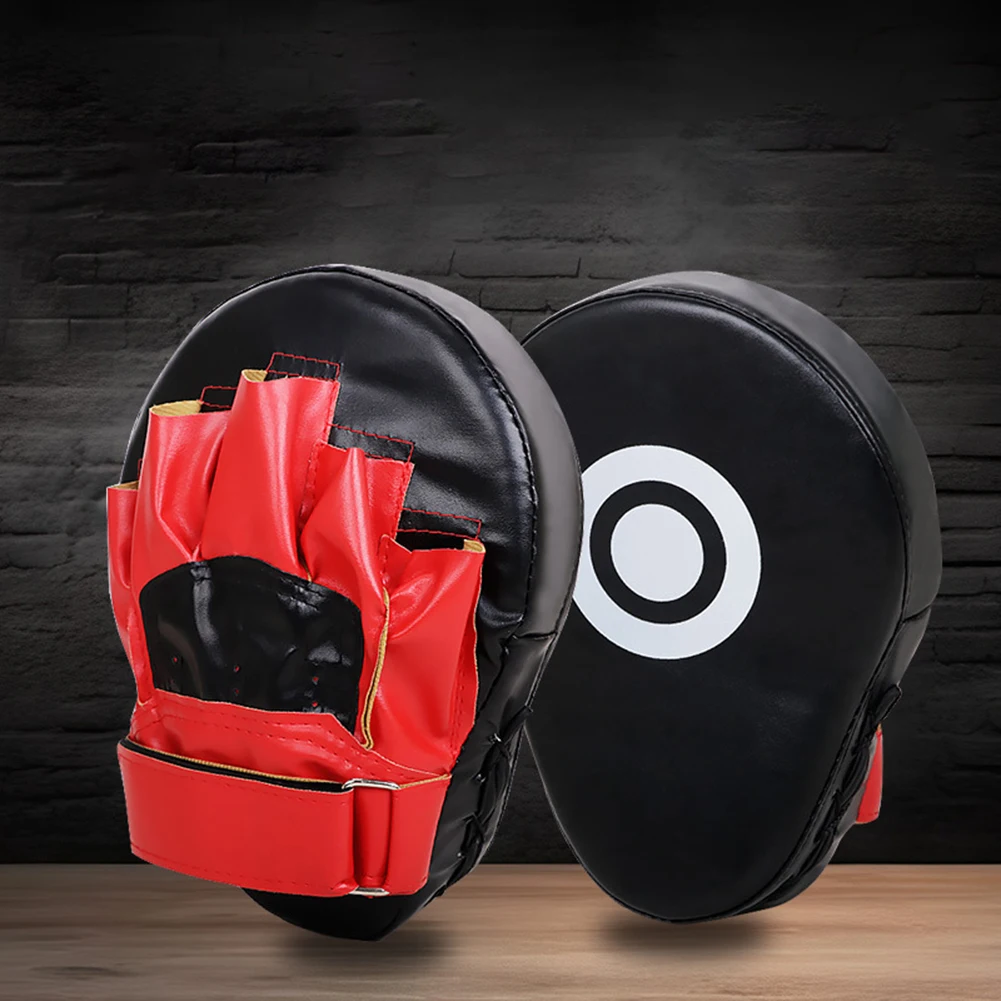 Curved Boxing Hand Target PU Leather Sanda Training Target Wear 5-Finger Hand Target Sports Training Equipment