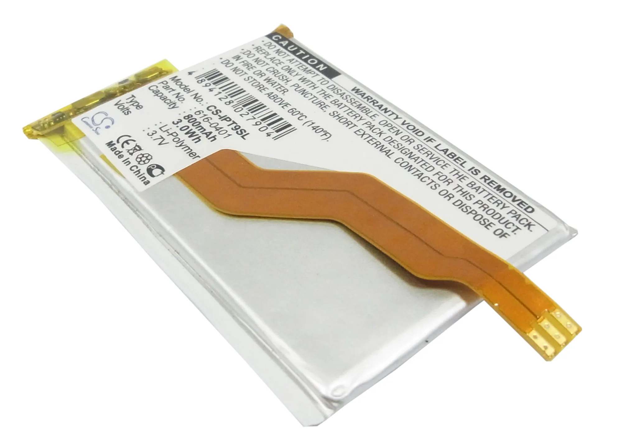 Li-Polymer Media Player Battery for Apple,3.7v,800mAh,iPod touch 2nd 4GB iPod touch 3rd 8GB,616-0401 616-0404 DAP284846PA