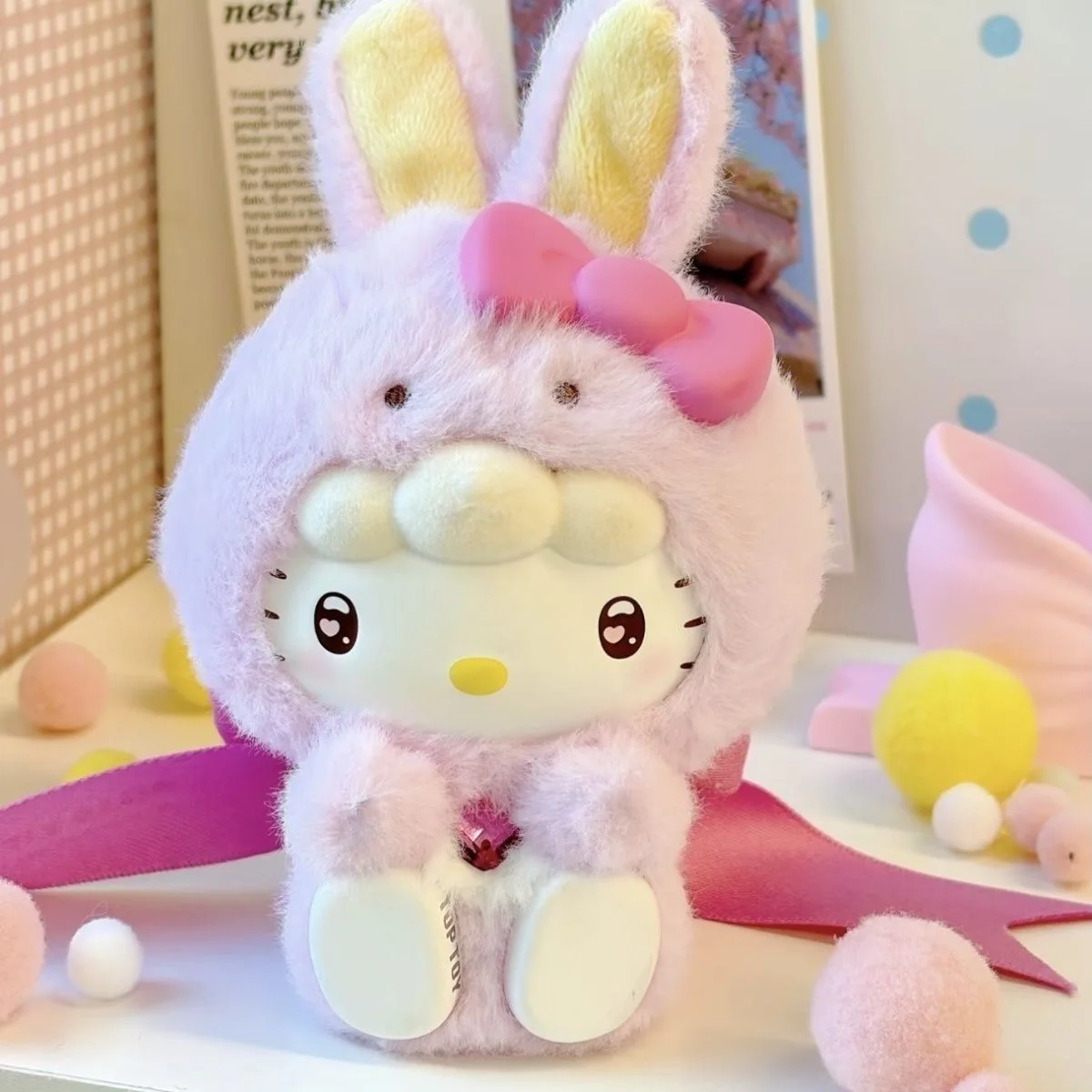 Véritable Kitty Kuromi diamant lapin série boîte aveugle jouet à la mode mignon ornement de bureau cadeau de collection pour les filles