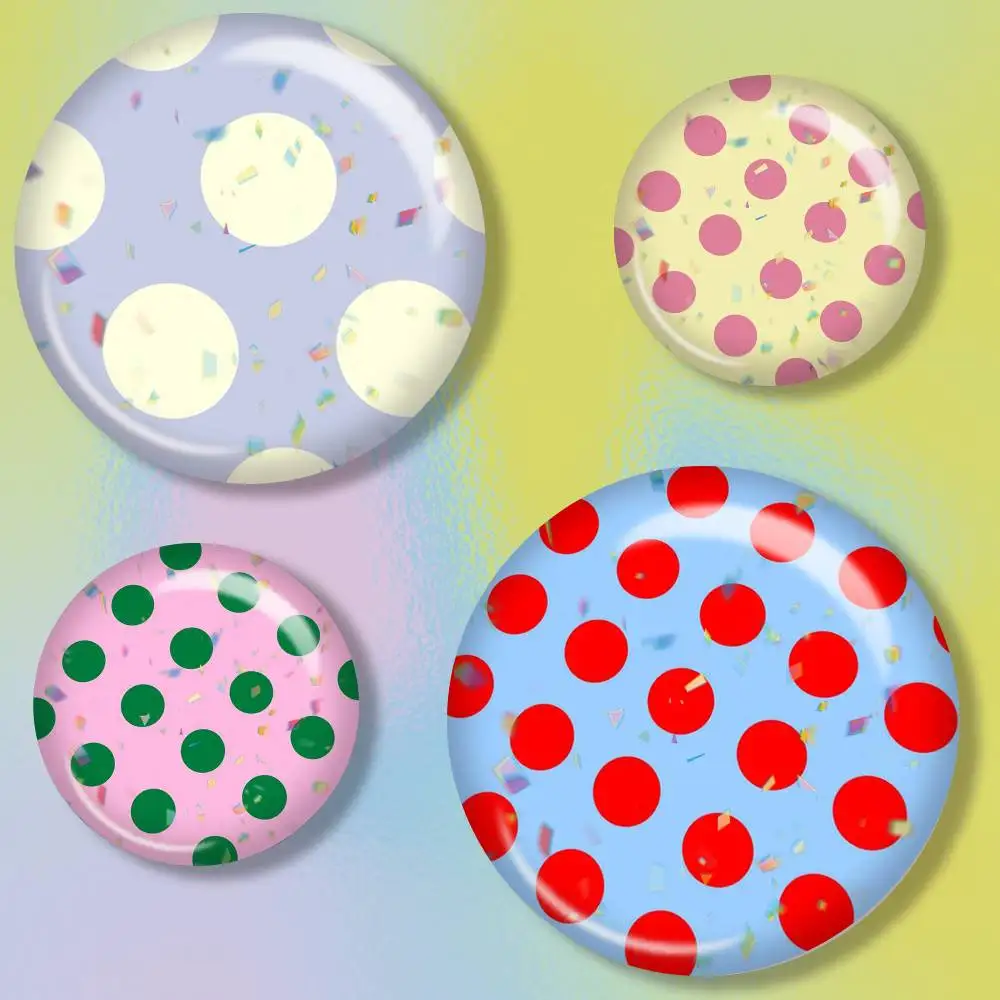 Simple Solid Color Polka Dot  Brooch Metal Badge Brooch, Fashion Decorative Pins for Hat Bag Clothing Decoration Gift