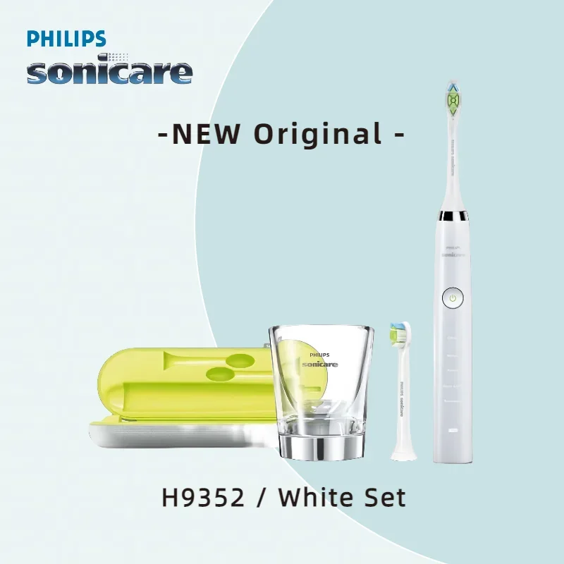 

Новинка, оригинальная белая зубная щетка philips sonicare HX9352/04 с 5 режимами, две сменные головки sonicare