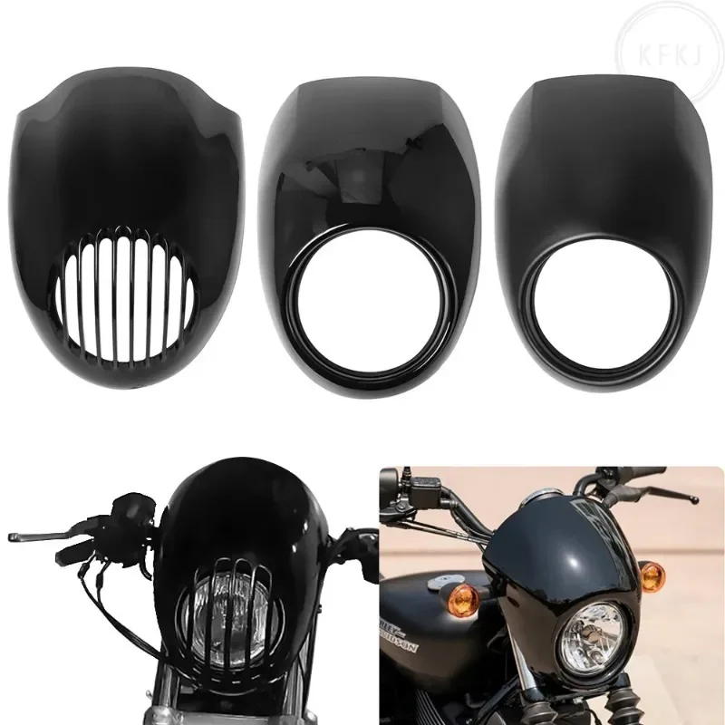 

Крышка обтекателя решетки фар, лобовое стекло из АБС-пластика, новое крепление на переднюю вилку Harley 883 1200, крепление Dyna Sportster XLCH, черный мотоцикл