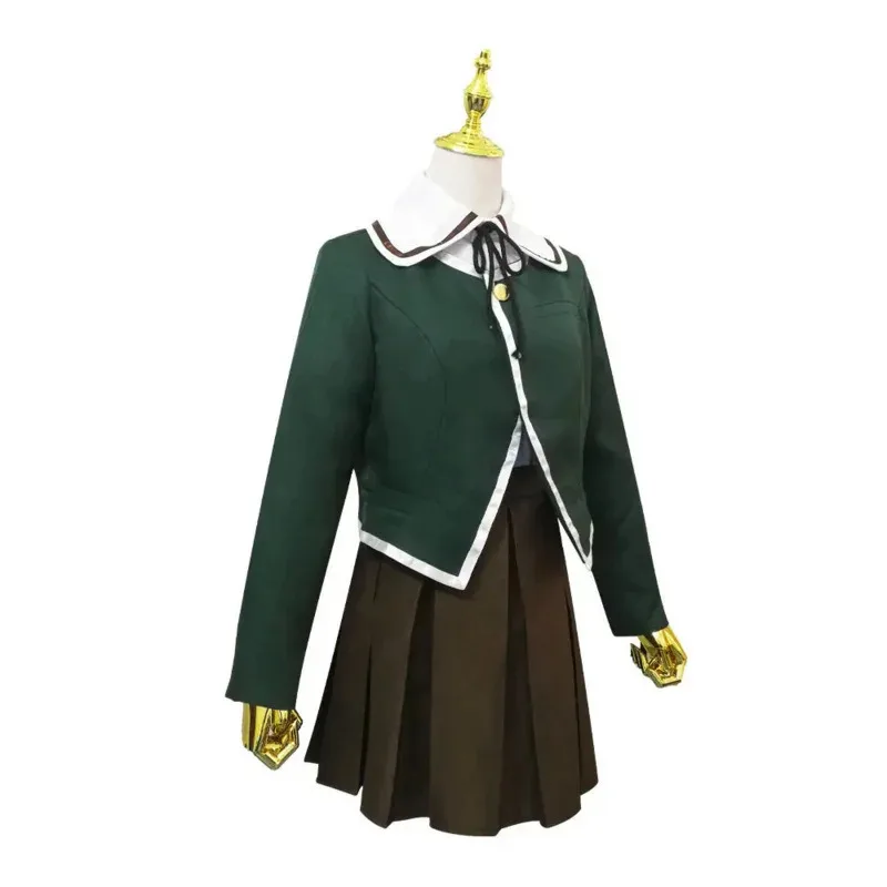 Juego Danganronpa Fujisaki Chihiro disfraz de cosplay Dangan Ronpa ropa de cosplay traje completo mujeres niñas vestido verde uniforme encantador