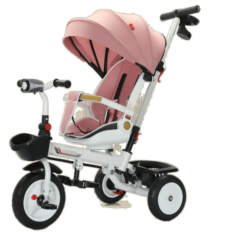 子供用三輪車自転車は、座って、横になって、折りたたむことができる多機能ベビーカーです。