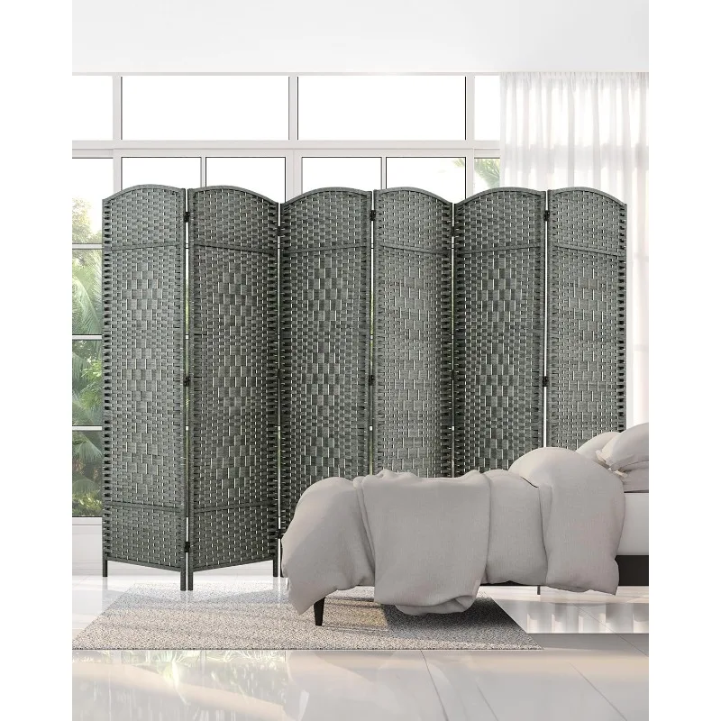 

Room Divider 6 Panel Divider Wall, 6ft Tall Divider for Room Separation, Folding Privacy Screen Panel, Portable Wooden R