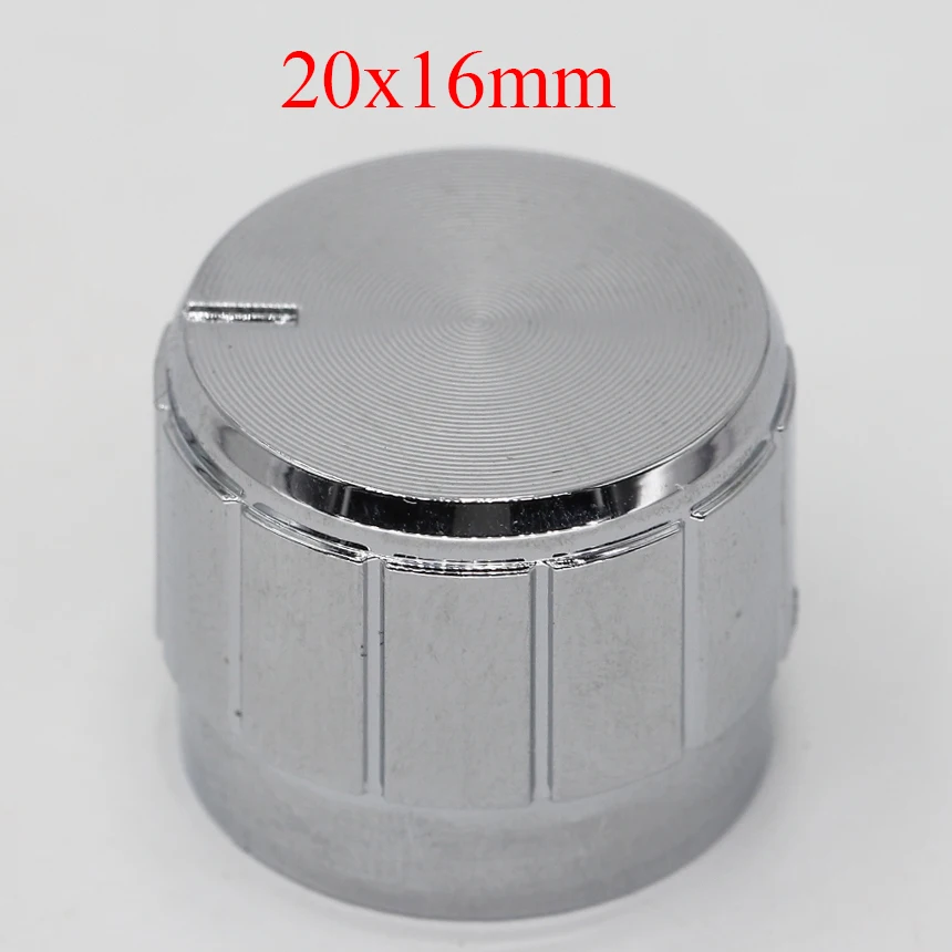 

20*16mm 6mm Diameter Knurled Shaft Plastic Electroplate Light Lamp Volume Control Dimmer Audio Potentiometer Rotary Knob Cap