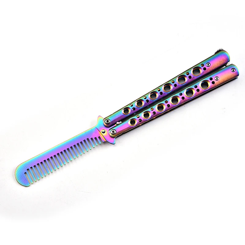 Foldable Butterfly Knife Stainless Steel Portable CSGO Balisong Trainer Pocket Practice Knife Training Tool For Outdoor Games