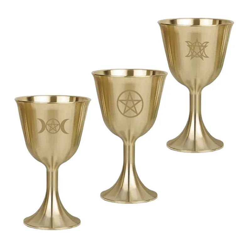 Chalices de Altar, copa de cobre, pentáculo en espiral, nudo celta, hechizos mágicos de bruja, rituales, elemento de agua hecho a mano, taza Ceremonial