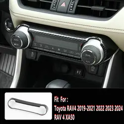 For Toyota RAV4 XA50 2019 - 2024 ABS Carbon Fiber Style Central Middle Air AC Conditioning Control Panel Cover Trim