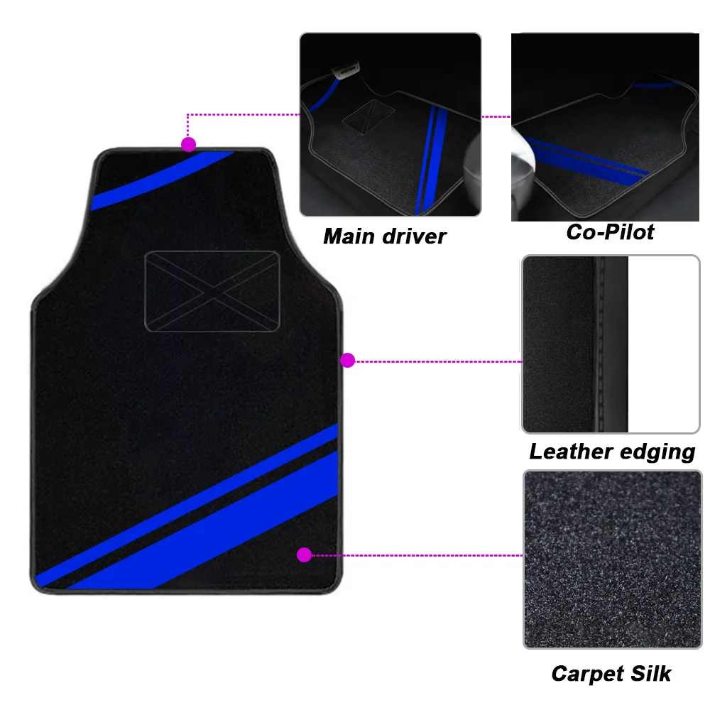 4pcs Car Floor Mats Universal Carpet Full Set Auto Accessories Automobile Foot Pads tapis de sol voiture alfombrillas para autos