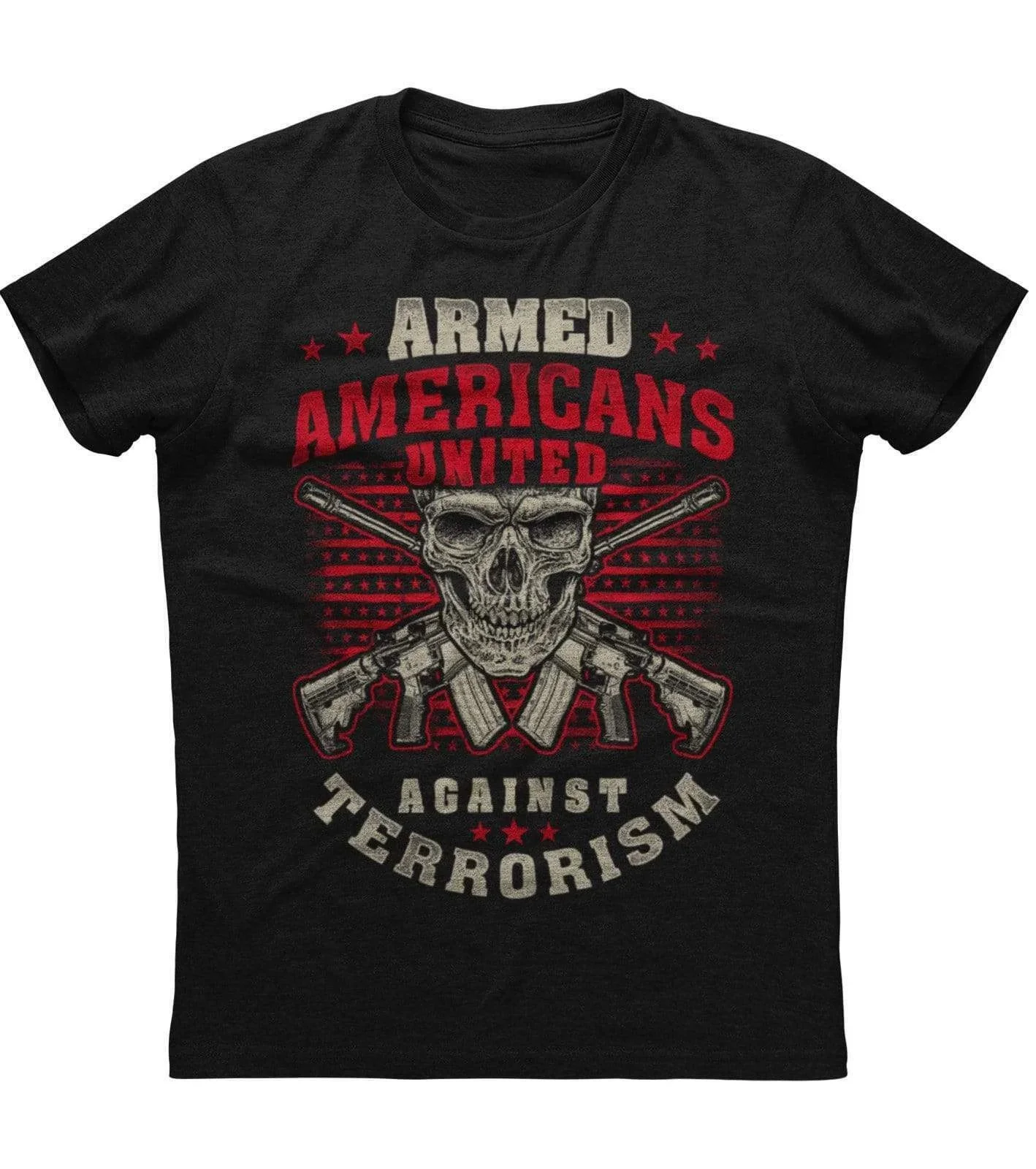 Armed Americans United Against Terrorism 2nd Amendment T-Shirt 100% Cotton O-Neck Short Sleeve Casual Mens T-shirt Size S-3XL