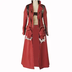 DMC 3 Dante Cosplay Leather Costume Halloween cosplay Costume  noly coat