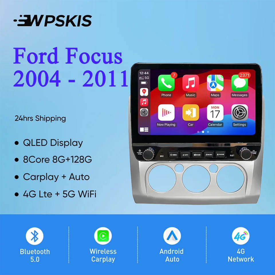 8g + 128g android 14 rádio do carro áudio estéreo multimídia dvd player para ford focus 2004 - 2011 carplay sistemas inteligentes do carro automóvel
