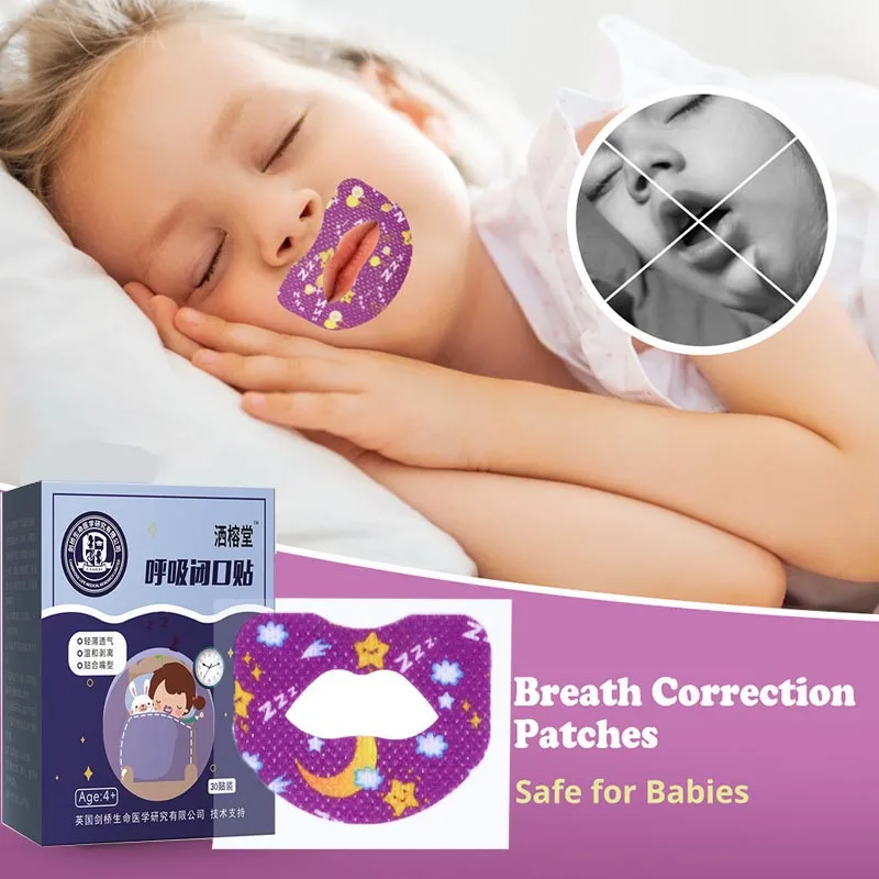 30Pcs Anti-Snoring Stickers for Children Adult Night Sleep Lip Nose Breathing Improving Patch Mouth Correction Sticker Tape