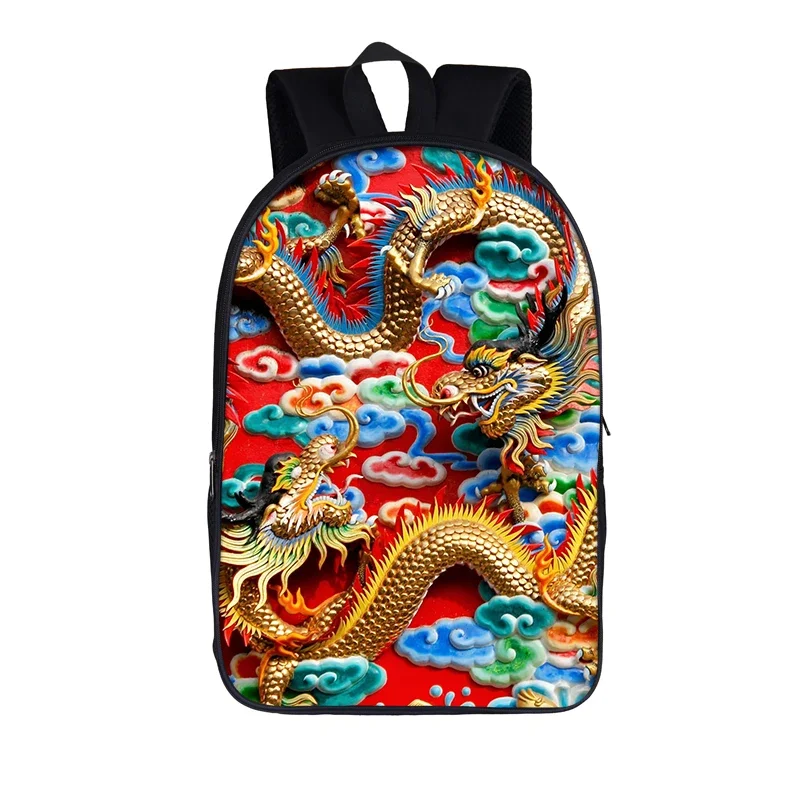 Sac à dos imprimé dragon chinois pour hommes et femmes, sacs de rangement de voyage, sacs d'école pour enfants, adolescent, garçons, filles, sac à dos pour ordinateur portable, mode