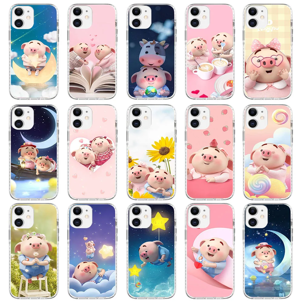 MR-16 Cute Pig Silicone Case For Moto E32 G72 G71 G62 G04 G24 G52 G42 G32 G23 G22 G14 G84 G73 G32 G34 G20