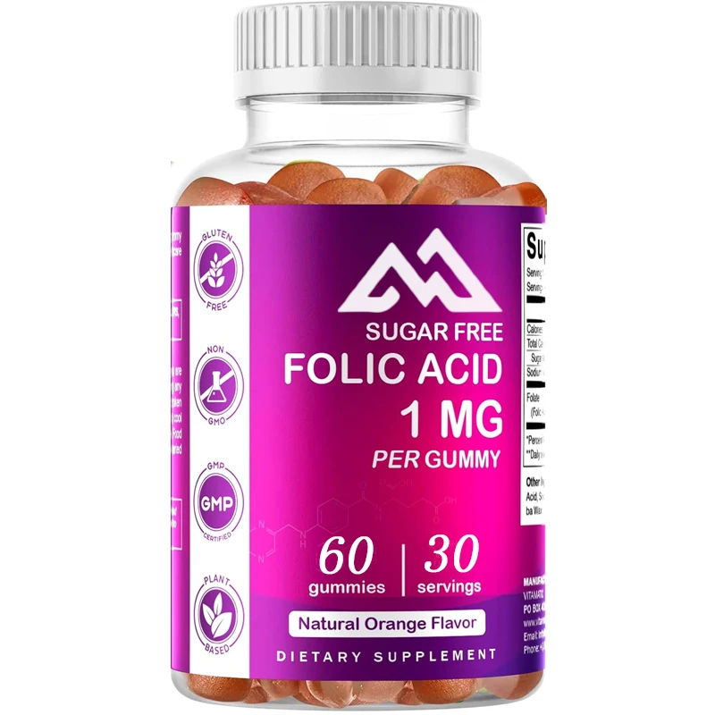 Vitamin folate vegetarian 60 gummies 1000 mcg essential prenatal vitamin for mothers and babies - Vitamin B9