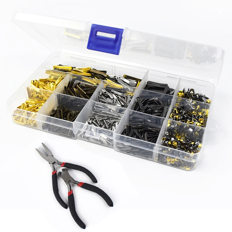 

1Set 3# 5# 8# Zipper Insert Pin Accessories U-shaped Zippers Head Clothes Zip Replace Upper and Lower Tail Stop Pliers Plug Tool