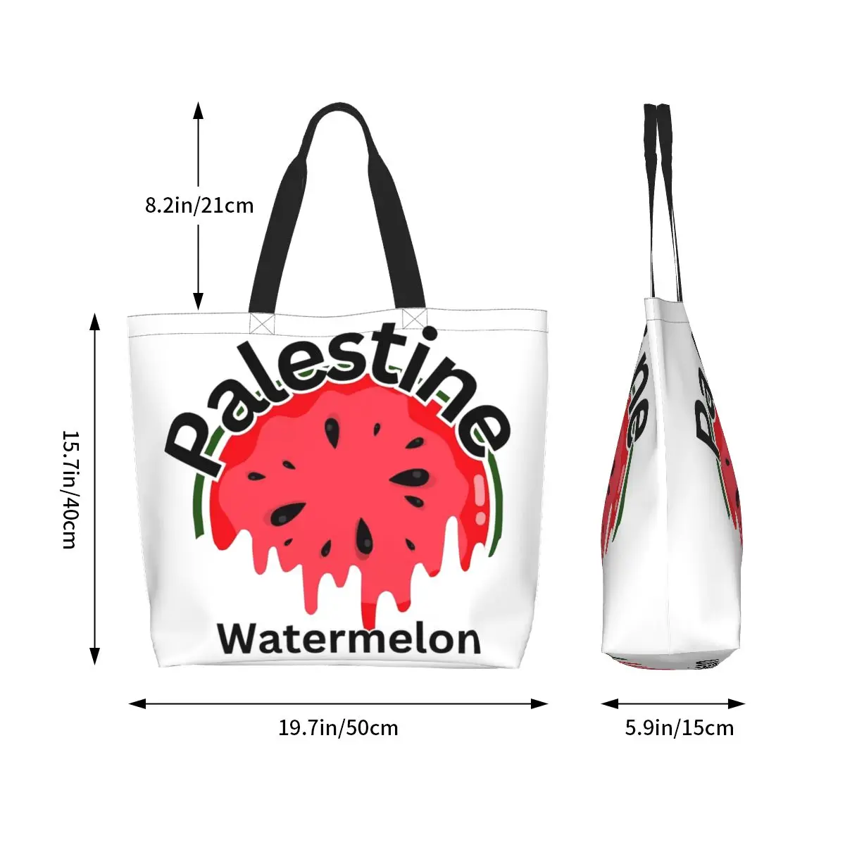 Dit Is Geen Watermeloen Boodschappentas Met Grote Capaciteit Harajuku-Merchandise Voor Unisex Casual Handtas