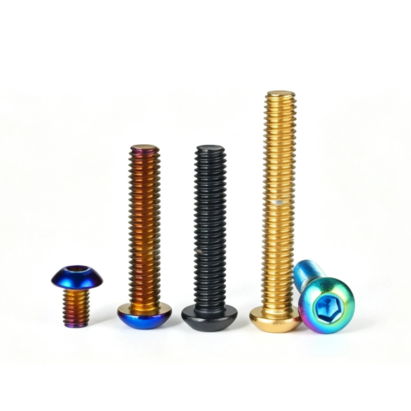 M3 M4 M5 M6 Mushroom Round Head Hex Socket Screws Color Plated 304 Stainless Steel E-bike Motorcycle Modify Fixing Bolts